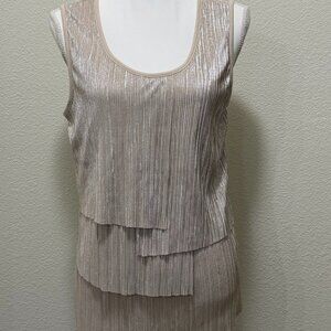 Style & Co gold shimmer ribbed tank top, layers, medium
